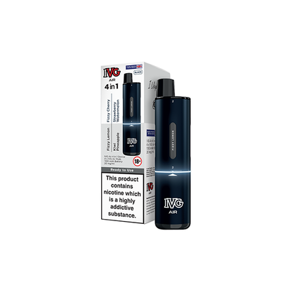 IVG Air 4 in 1 Disposable Rechargeable Pod Vape Kit 2400 Puffs 20mg Black Edition