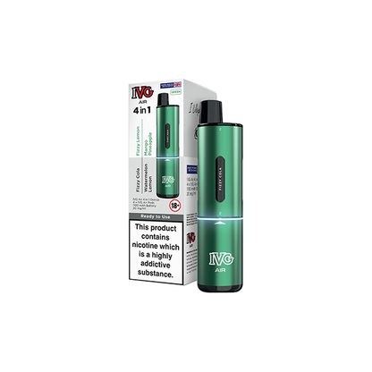 IVG Air 4 in 1 Disposable Rechargeable Pod Vape Kit 2400 Puffs 20mg Black Edition